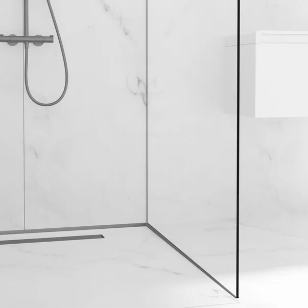 Profil inclinat dreapta pentru podea Balneo Floor Strips 170 cm finisaj Gun Metal mat picture - 2