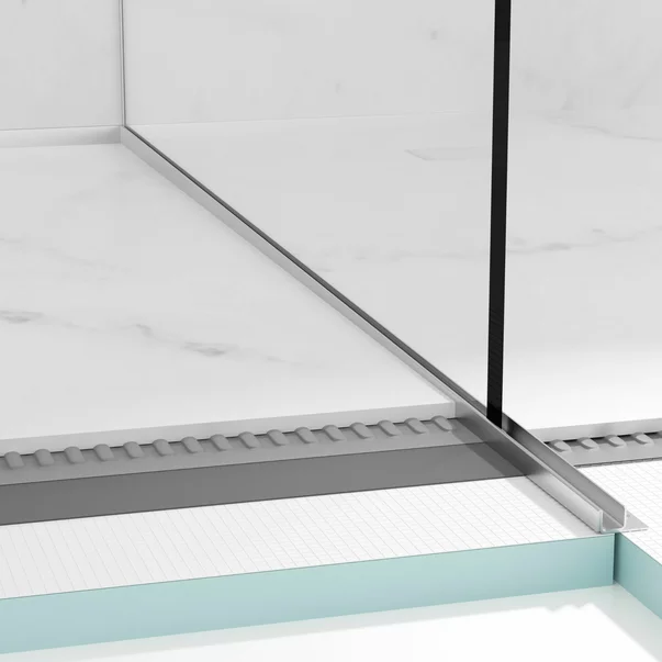 Profil inclinat dreapta pentru sticla Balneo Floor Strips 170 cm finisaj inox periat picture - 2