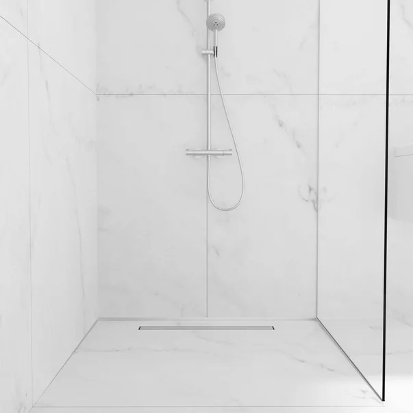 Profil inclinat dreapta pentru sticla Balneo Floor Strips 170 cm finisaj inox periat picture - 3