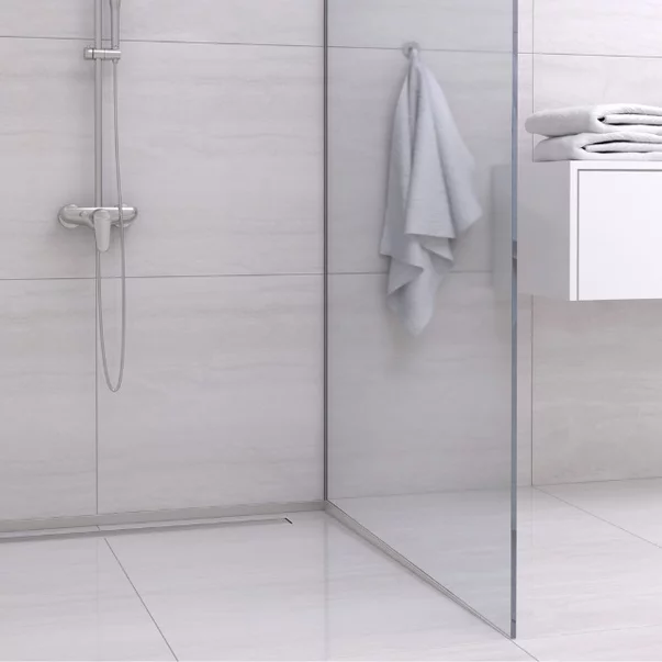 Profil inclinat dreapta pentru sticla Balneo Floor Strips 170 cm finisaj inox periat picture - 4