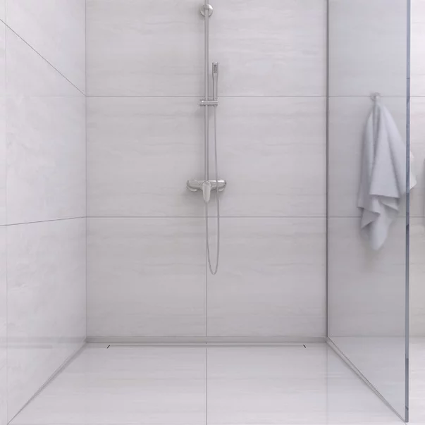 Profil inclinat dreapta pentru sticla Balneo Floor Strips 170 cm finisaj inox periat picture - 5