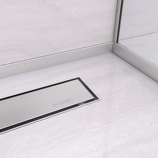 Profil inclinat dreapta pentru sticla Balneo Floor Strips 170 cm finisaj inox periat picture - 6