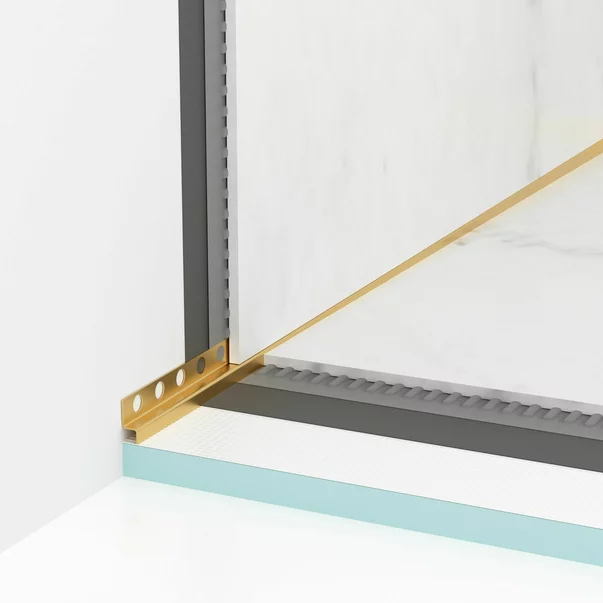 Profil inclinat stanga pentru perete Balneo Floor Strips 120 cm finisaj auriu periat picture - 2