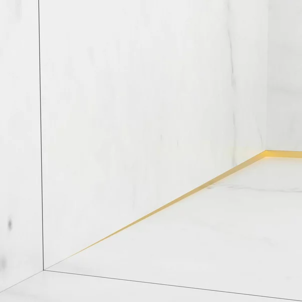 Profil inclinat stanga pentru perete Balneo Floor Strips 120 cm finisaj auriu periat picture - 3