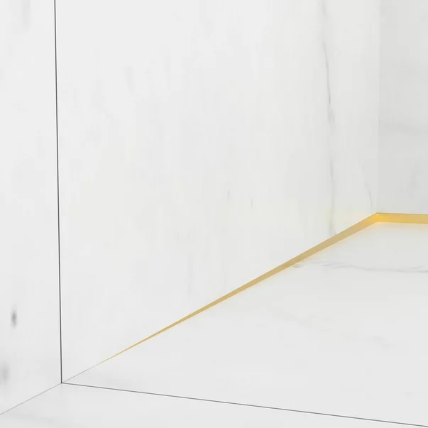 Profil inclinat stanga pentru perete Balneo Floor Strips 170 cm finisaj auriu periat picture - 3