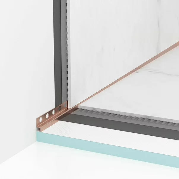 Profil inclinat stanga pentru perete Balneo Floor Strips 170 cm finisaj cupru periat picture - 2