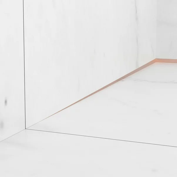 Profil inclinat stanga pentru perete Balneo Floor Strips 170 cm finisaj cupru periat picture - 3