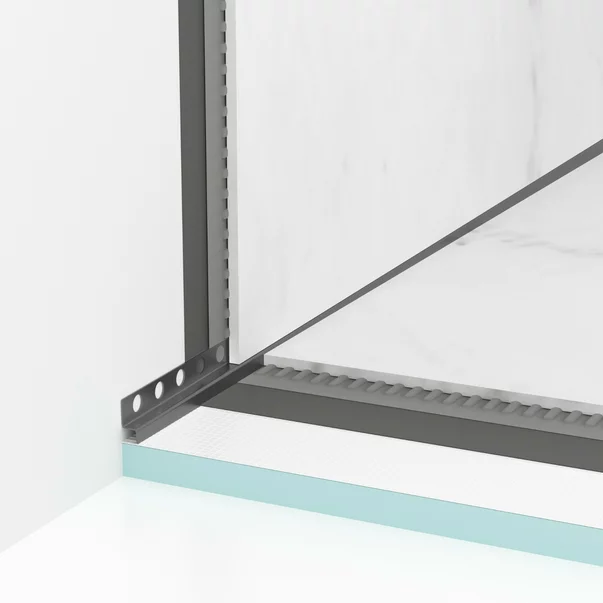 Profil inclinat stanga pentru perete Balneo Floor Strips 170 cm finisaj Gun Metal mat picture - 3
