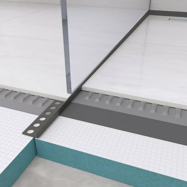 Profil inclinat stanga pentru podea Balneo Floor Strips 170 cm finisaj Gun Metal mat picture - 6
