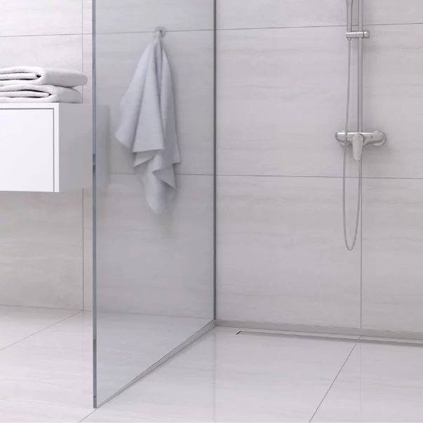 Profil inclinat stanga pentru sticla Balneo Floor Strips 120 cm finisaj inox periat picture - 4