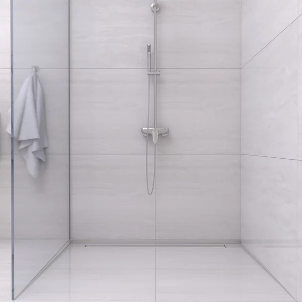 Profil inclinat stanga pentru sticla Balneo Floor Strips 120 cm finisaj inox periat picture - 5