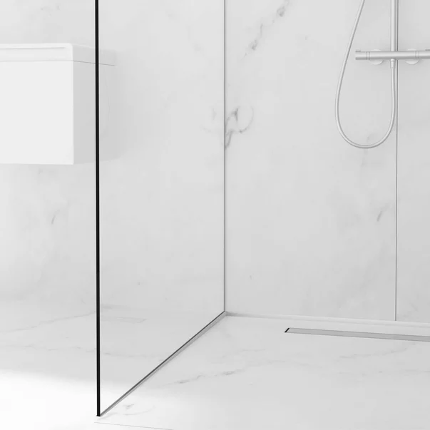 Profil inclinat stanga pentru sticla Balneo Floor Strips 170 cm finisaj inox periat picture - 3
