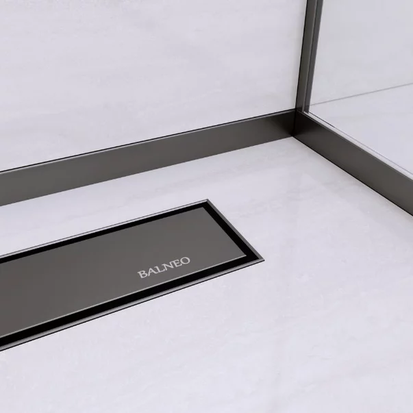 Profil inclinat stanga pentru sticla Balneo Floor Strips 170 cm finisaj negru mat picture - 6