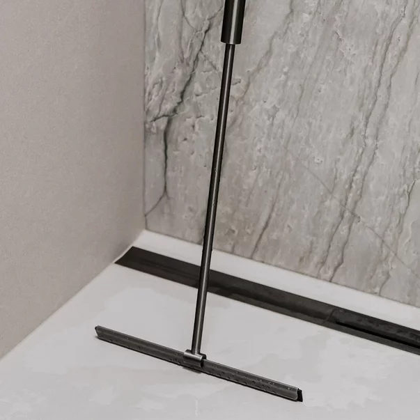 Racleta pentru sticla cu maner telescopic Omnires Uni finisaj grafit periat 30 cm picture - 2