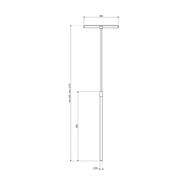 Racleta pentru sticla cu maner telescopic Omnires Uni finisaj nichel periat 30 cm picture - 2