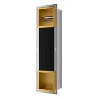 Raft incastrat cu suport hartie igienica Balneo Wall Box Paper 2 auriu lucios