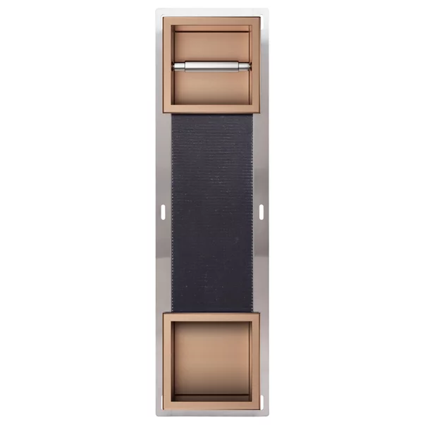 Raft incastrat cu suport hartie igienica Balneo Wall Box Paper 2 cupru periat picture - 3