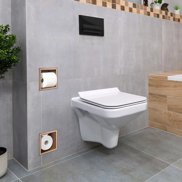 Raft incastrat cu suport hartie igienica Balneo Wall Box Paper 2 cupru periat picture - 2