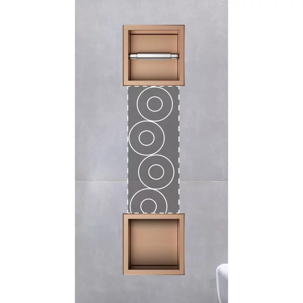 Raft incastrat cu suport hartie igienica Balneo Wall Box Paper 2 cupru periat picture - 5