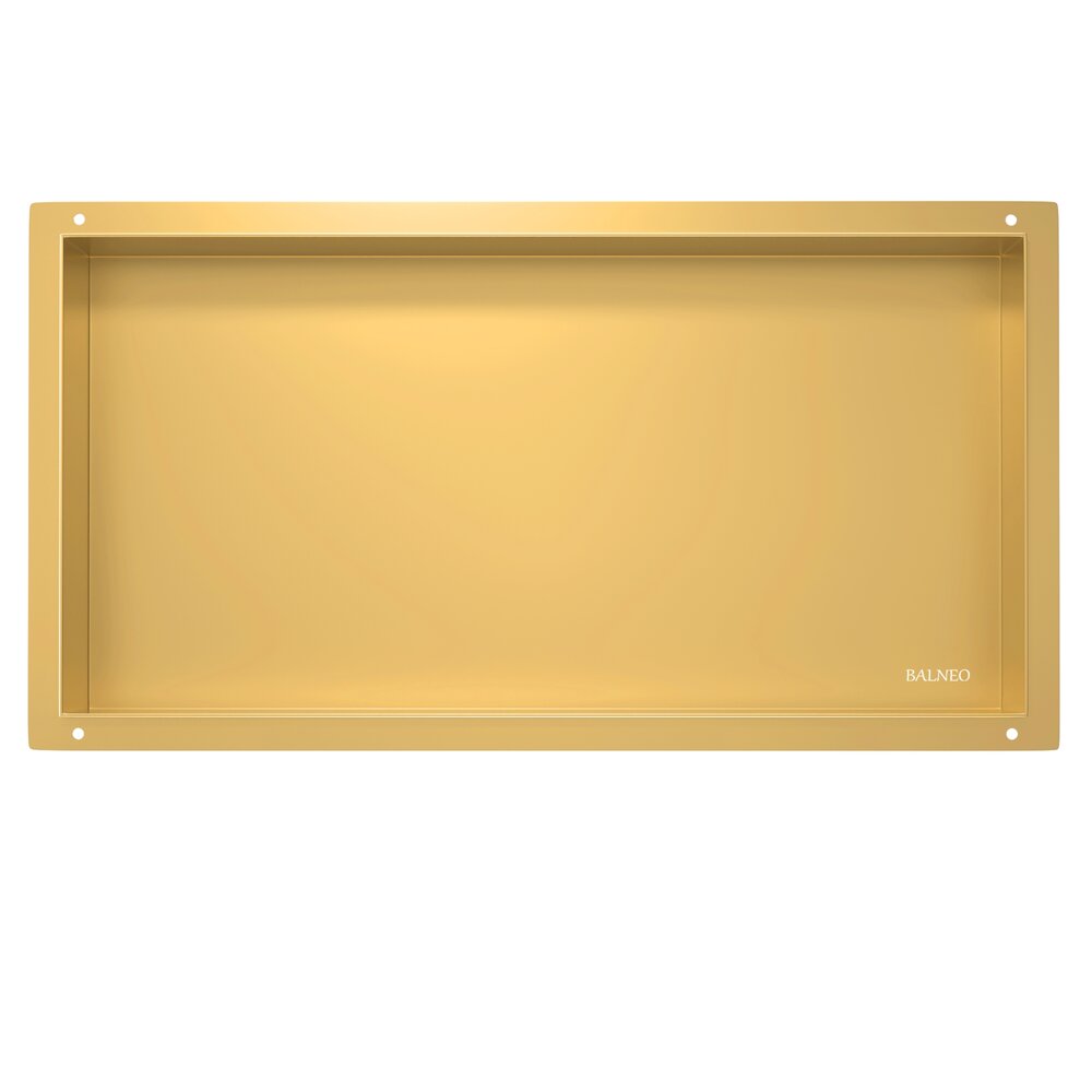 Raft incastrat dreptunghiular Balneo Wall-Box No Rim 60x30x10 cm auriu lucios fara rama