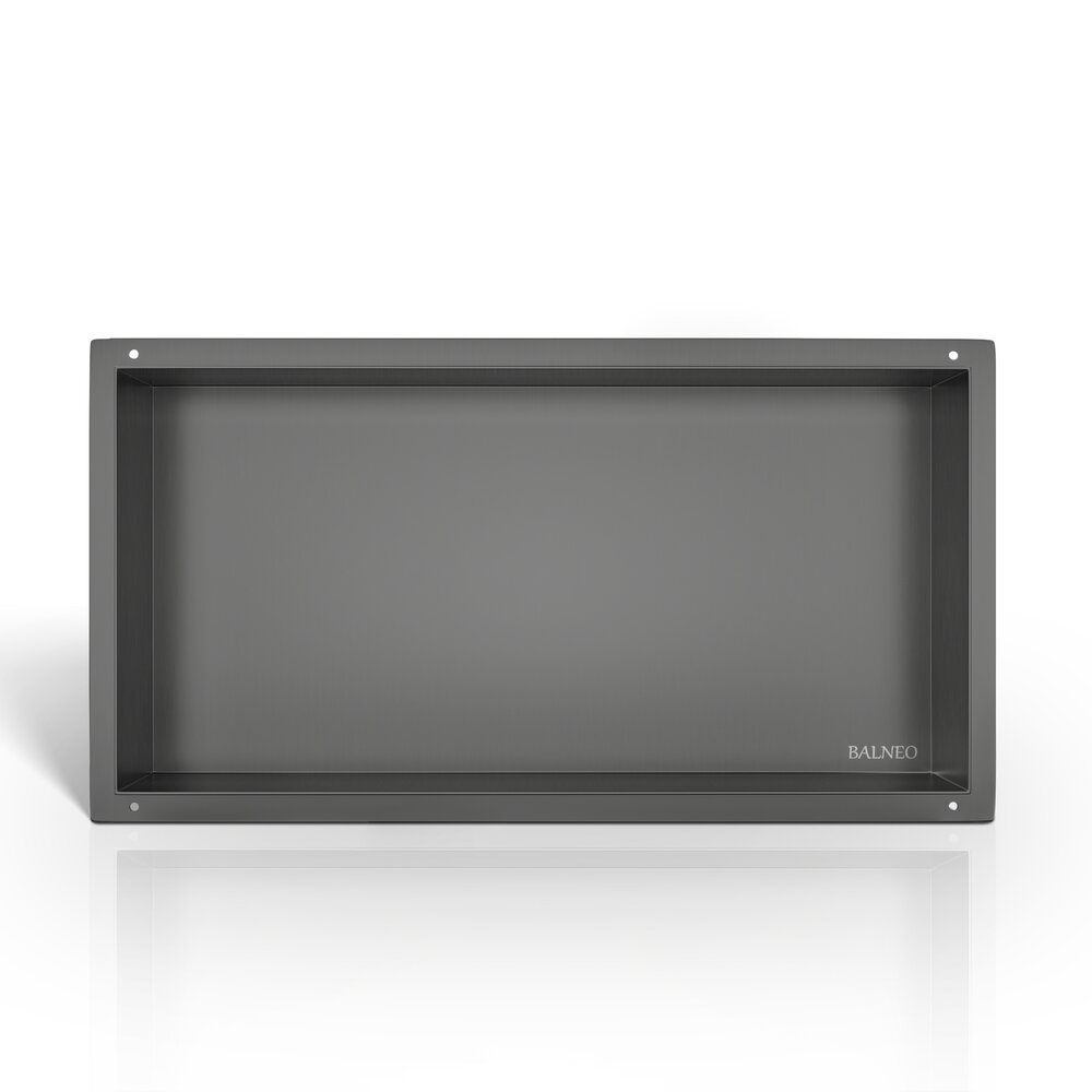 Raft incastrat dreptunghiular Balneo Wall-Box No Rim 60x30x10 cm Gun Metal mat fara rama