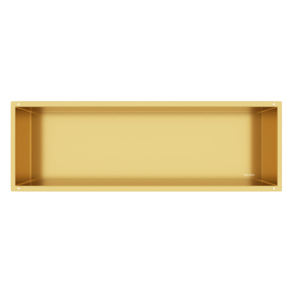 Raft incastrat dreptunghiular Balneo Wall-Box No Rim 90x30x10 cm auriu lucios fara rama