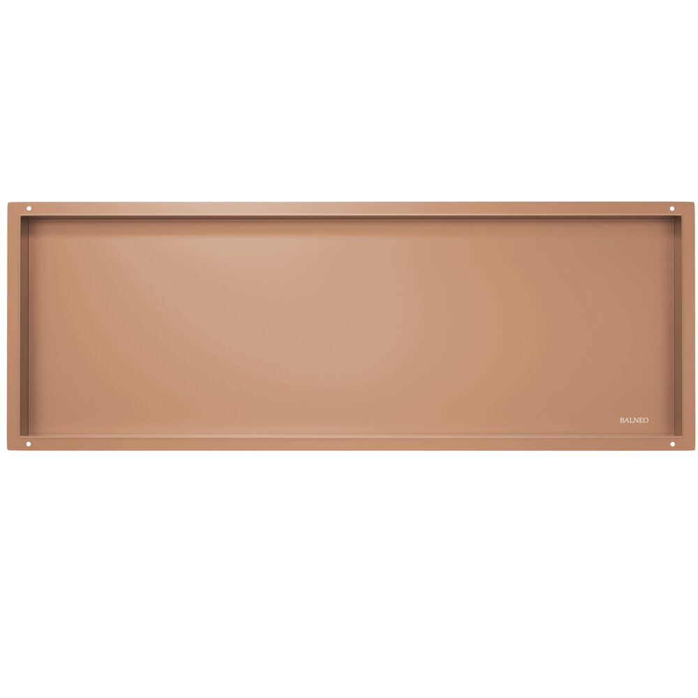 Raft incastrat dreptunghiular Balneo Wall-Box No Rim 90x30x10 cm cupru lucios fara rama
