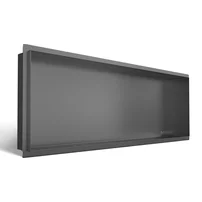 Raft incastrat dreptunghiular Balneo Wall-Box No Rim 90x30x10 cm Gun Metal mat fara rama