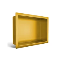 Raft incastrat dreptunghiular Balneo Wall-Box One cu rama 30x20x10 cm auriu lucios