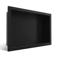 Raft incastrat dreptunghiular Balneo Wall-Box One cu rama 30x20x10 cm negru mat