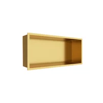 Raft incastrat dreptunghiular Balneo Wall-Box One cu rama 45x20x10 cm auriu lucios