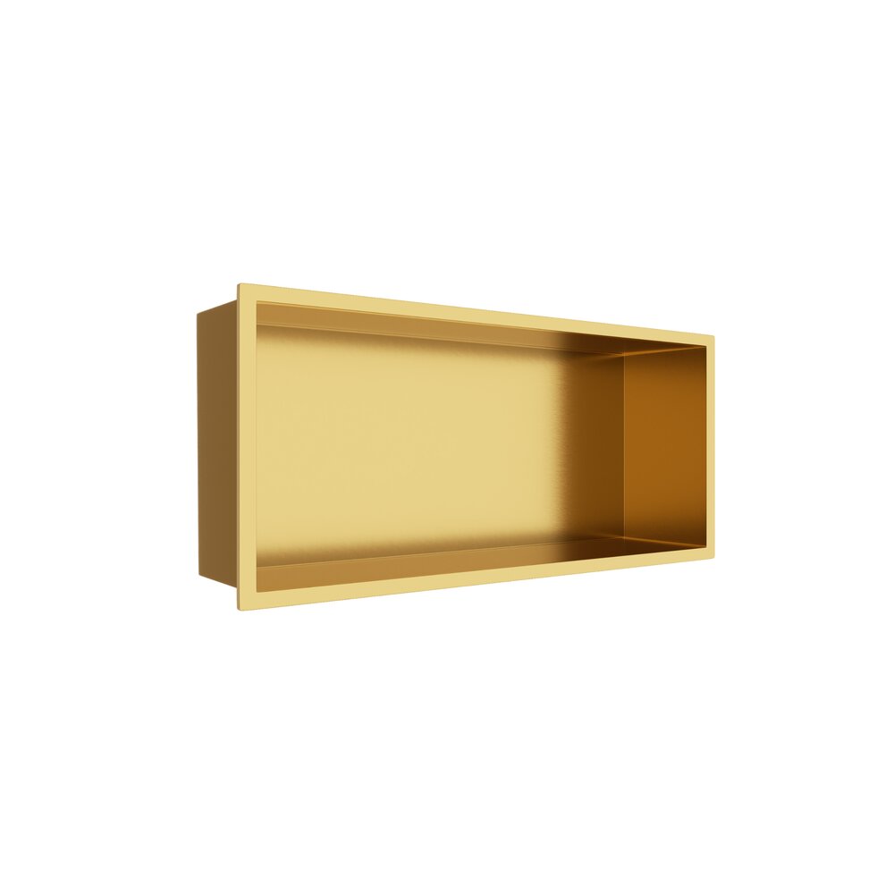 Raft incastrat dreptunghiular Balneo Wall-Box One cu rama 45x20x10 cm auriu lucios