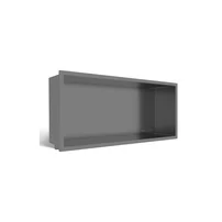 Raft incastrat dreptunghiular Balneo Wall-Box One cu rama 45x20x10 cm Gun Metal periat