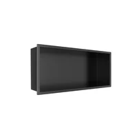 Raft incastrat dreptunghiular Balneo Wall-Box One cu rama 45x20x10 cm negru mat