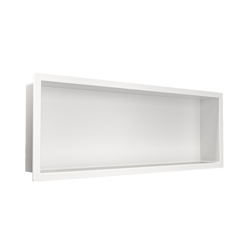 Raft incastrat dreptunghiular Balneo Wall-Box One cu rama 60x20x10 cm alb mat