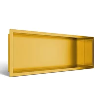 Raft incastrat dreptunghiular Balneo Wall-Box One cu rama 60x20x10 cm auriu lucios