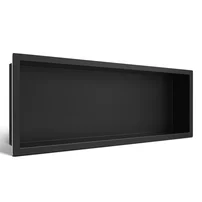 Raft incastrat dreptunghiular Balneo Wall-Box One cu rama 60x20x10 cm negru mat