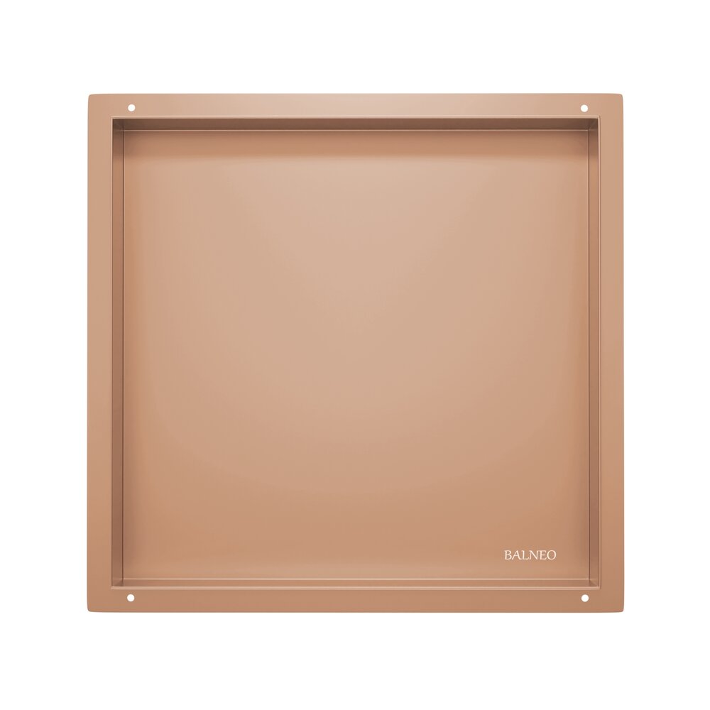 Raft incastrat patrat Balneo Wall-Box No Rim 30x30x10 cm cupru lucios fara rama