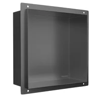 Raft incastrat patrat Balneo Wall-Box No Rim 30x30x10 cm Gun Metal mat fara rama