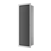 Raft incastrat pentru perie WC Balneo Wall Box L si hartie igienica deschidere stanga finisaj negru 68 cm