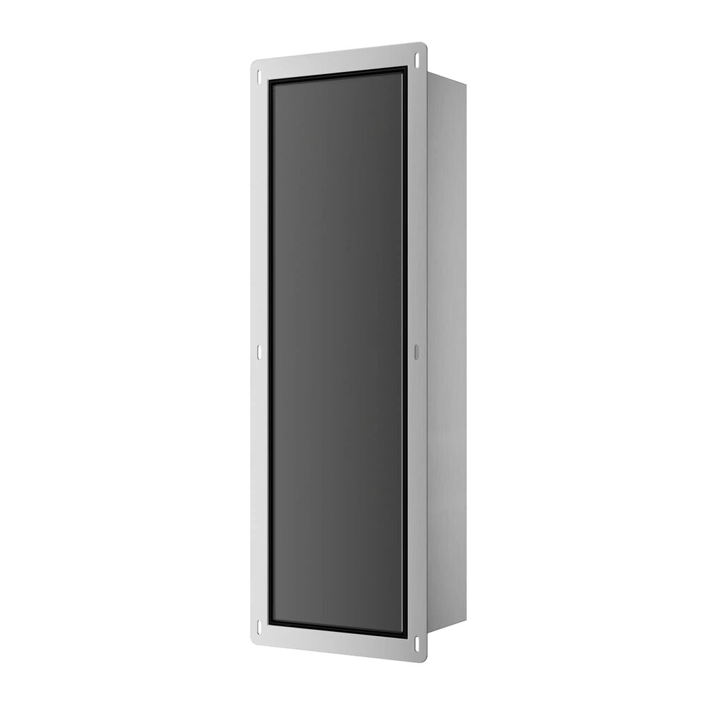 Raft incastrat pentru perie WC Balneo Wall Box L si hartie igienica deschidere stanga finisaj negru 68 cm