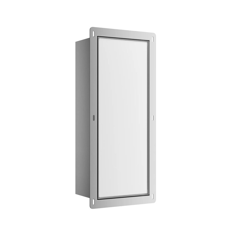 Raft incastrat pentru perie WC Balneo Wall Box S otel inoxidabil deschidere stanga finisaj alb 54 cm
