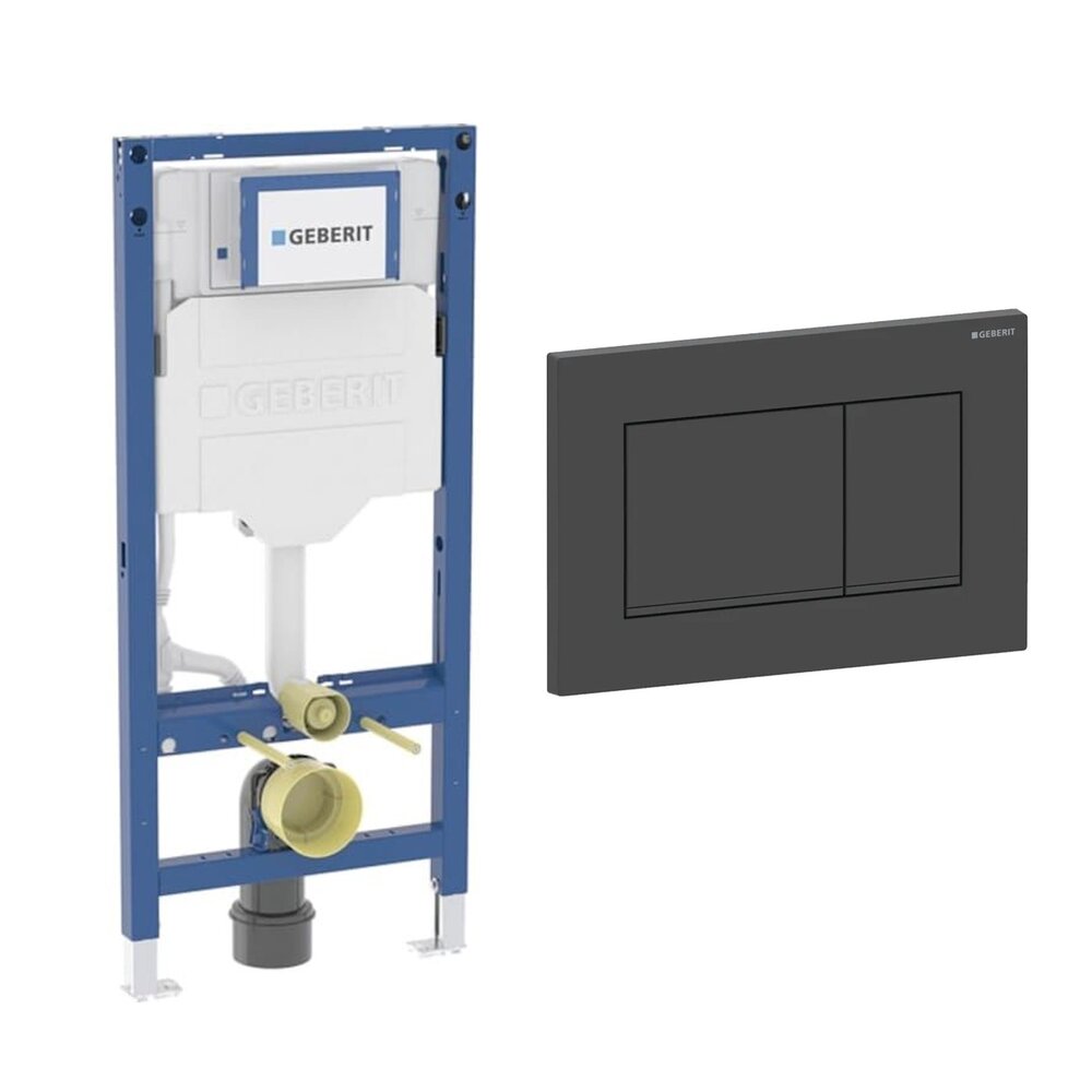 Rezervor incastrat Geberit Duofix Sigma cu set fixare si clapeta Sigma30 negru mat