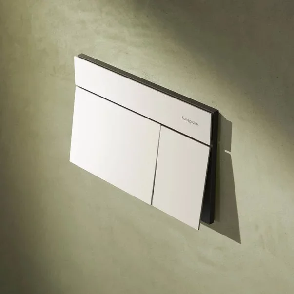 Rezervor incastrat Hansgrohe iFrame 112 cm cu clapeta iFrame Element E alb mat plus vas WC Rune Ivaldi alb cu capac softclose picture - 4