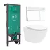 Rezervor incastrat Hansgrohe iFrame 112 cm cu clapeta iFrame Element E alb mat plus vas WC Rune Ivaldi alb cu capac softclose picture - 1