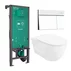 Rezervor incastrat Hansgrohe iFrame 112 cm cu clapeta iFrame Element E alb mat plus vas WC Rune Ivaldi Grande alb cu capac softclose picture - 1