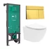 Rezervor incastrat Hansgrohe iFrame 112 cm cu clapeta iFrame Element E auriu lucios plus vas WC Rune Ivaldi alb cu capac softclose picture - 1