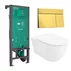 Rezervor incastrat Hansgrohe iFrame 112 cm cu clapeta iFrame Element E auriu lucios plus vas WC Rune Ivaldi Grande alb cu capac softclose picture - 1