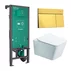 Rezervor incastrat Hansgrohe iFrame 112 cm cu clapeta iFrame Element E auriu lucios plus vas WC Rune Jord alb cu capac softclose picture - 1