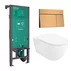 Rezervor incastrat Hansgrohe iFrame 112 cm cu clapeta iFrame Element E bronz periat plus vas WC Rune Ivaldi Grande alb cu capac softclose picture - 1